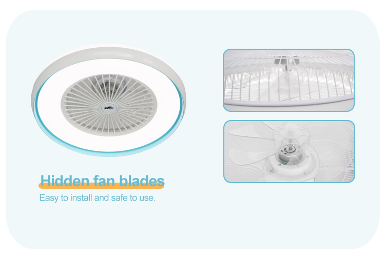 110-240V/50Hz-60Hz 23 inch 360 degrees APP Control Ceiling Fan with Light and 5200lm