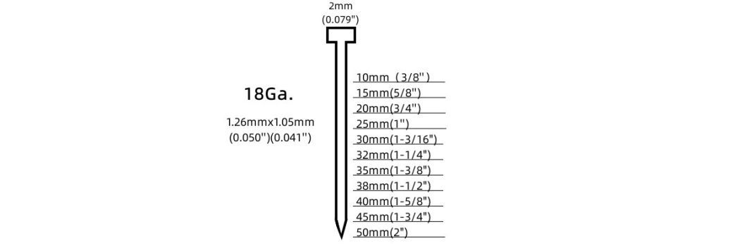 High Quality Professional 18gauge Straight Nail F32