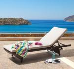 Outdoor PE Rattan Lounge Chair Balcony Seaside Swimming Pool Folding Beach Chair