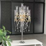ZT-267G New wedding gold tall crystal candelabra centerpieces