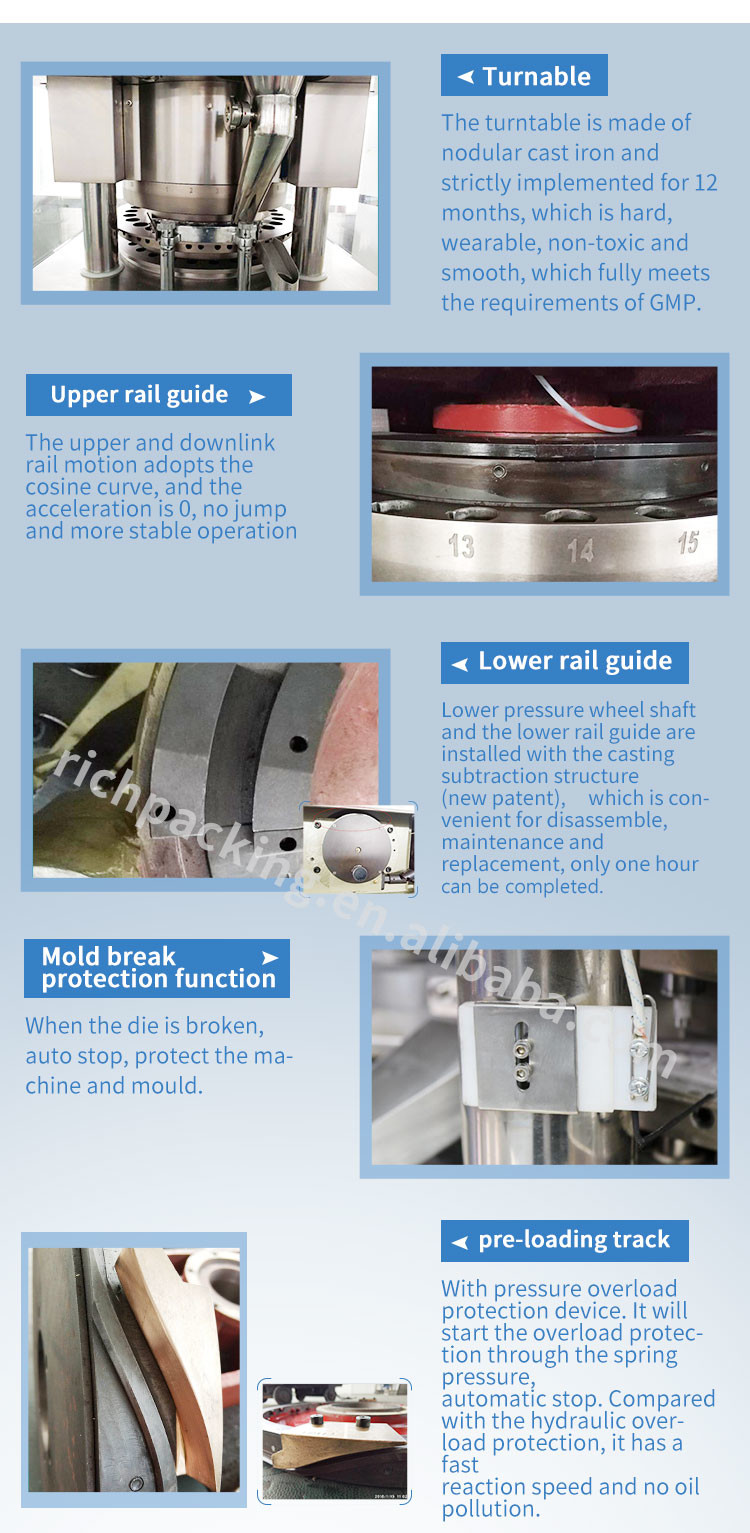 automatic double layers rotary tablet pharmaceutical pill press machine