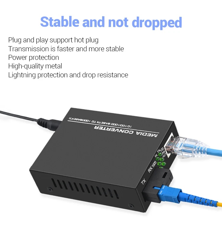 Store-and-Forward FTTH Fiber Optic Transceiver with 10 and 10/100/1000 Base T X Port