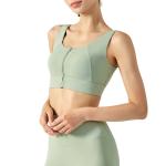 Nulu Front Zipper Yoga Tank Top High Strength Sports Bra With Cushion