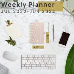 Pink Executive Hardcover Weekly Planner July 2023 To June 2023