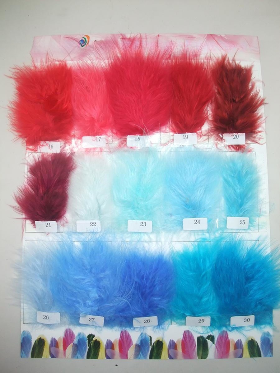 Dress Decoration Goose Feather Fringe Trim with Satin Ribbon Tapes and Dyed Pattern