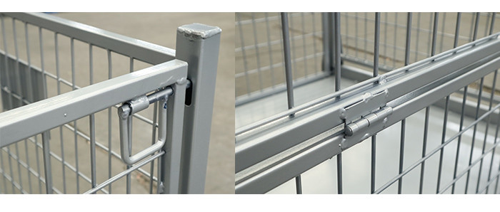 Folding Warehouse Wire Mesh Pallet Cage Industries For Logistics Storage