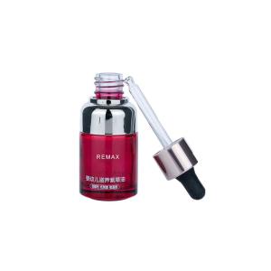 Quality 30ml Red cylindrical Smooth Glass Bottle with Silver Drop For Empty Dropper Bottle wholesale