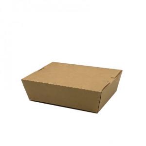 Quality Disposable Paper Take Out Food Containers Microwaveble Folding Natural Kraft Boxes wholesale