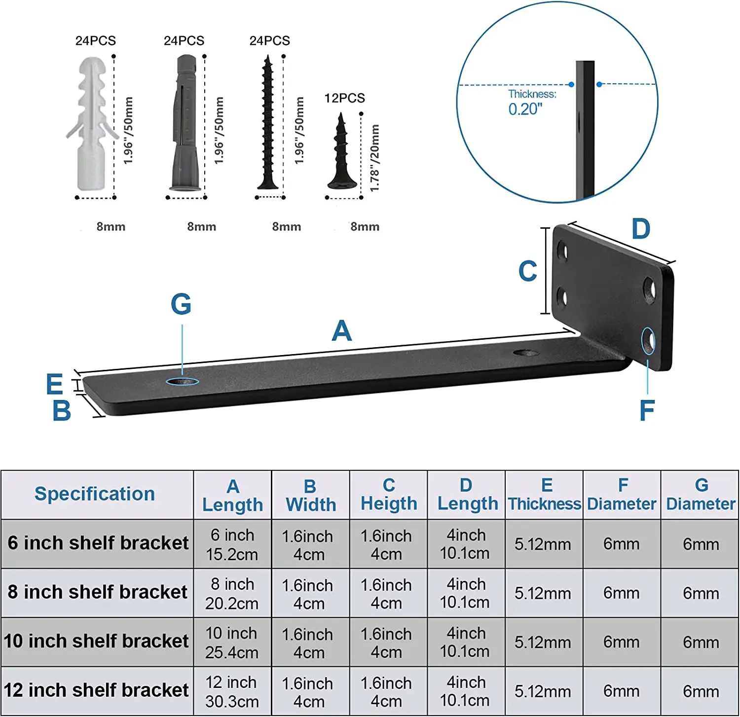 Black Powder Coated Shelf Stand Heavy Duty Floating Shelf Bracket for Kitchen Shelf