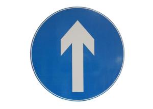 Quality White Arrow Round Aluminum Indication Board Danger Traffic Signs wholesale