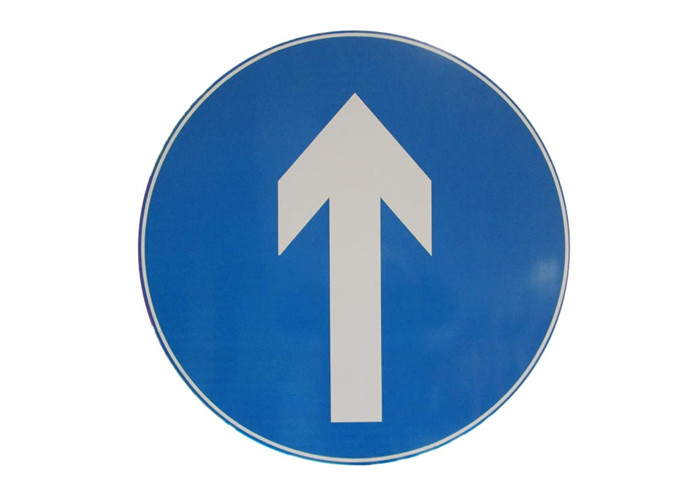 White Arrow Round Aluminum Indication Board Danger Traffic Signs