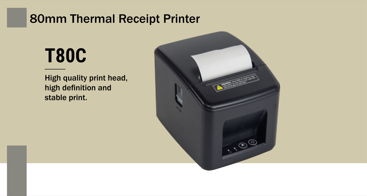 24V/2.5A Power Supply POS 80mm Thermal Receipt Label Printer Free SDK for Restaurant