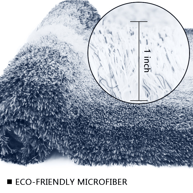 Indigo High Pile Latex Backed Bath Mats Yarn Weight 1200GSM