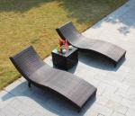 Outdoor Furniture Patio Aluminum Frame Woven Rattan Furniture Sun Bed Chaise