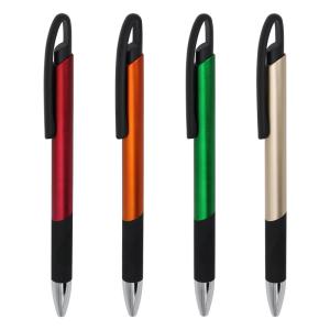 Quality Classic Aluminum Ballpoint Pen Colorful Spray Paint Soft Pen Grip Black Clip Office Pen wholesale