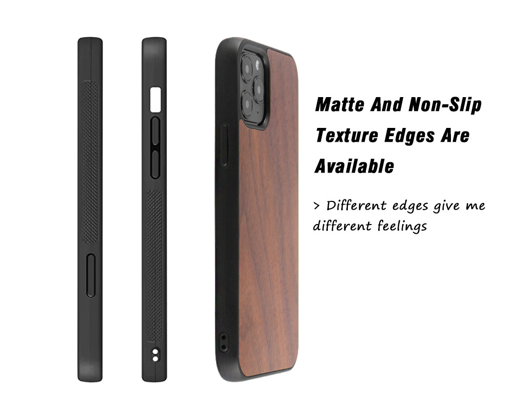 TPU Bamboo Wooden Phone Case Natural Walnut Wood Phone Cover Shockpoof
