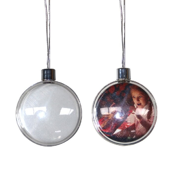 Blank High Transparent Plastic Sublimation Christmas Snowflake Ball Ornaments