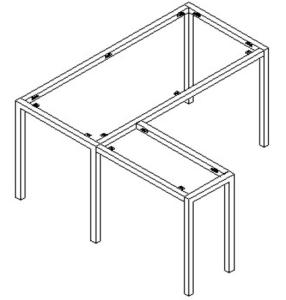 Quality 40mm L type tubular manager desk frame ,#SY-913L wholesale
