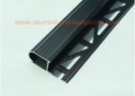 Anodized Black Metal Stair Nosing For Tile With Curved Edge Long Lifespan