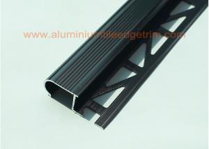 Quality Anodized Black Metal Stair Nosing For Tile With Curved Edge Long Lifespan wholesale