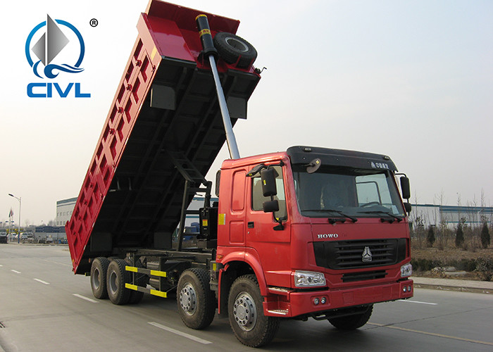High Loading Capacity New Sinotruk Howo Dump Truck 371 HP 12 Wheels 50 Ton LHD