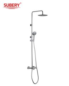 Quality Chrome Brass Thermostatic Faucets OEM Round Rainshower Handshower Temperature Adjustable wholesale