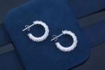 Valentines 925 Sterling Earrings Stud Diamond Hoop 6mm