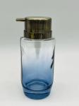 Blue Glass Bathroom Accessories Round Shape With Bubble Effect Hand Wash