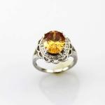 Fashion Jewelry 8mmx10mm Oval Cut Pink Cubic Zircon 925 Silver Ring(R19)