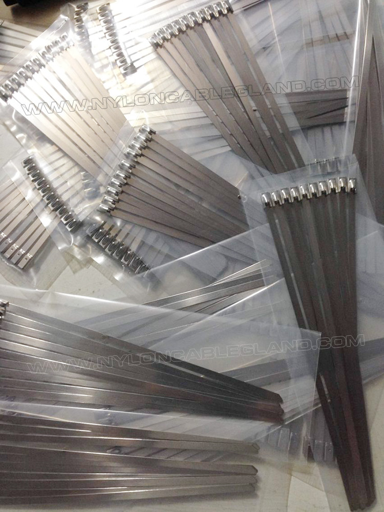 SS316L, SS316, SS304 Uncoated Stainless Steel Ball-lock Cable Ties, Self-locking Metal Zip Ties for Harsh Envinroment