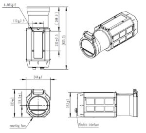 Quality JH640-1100 Long Range Surveillance 110~1100m MWIR Cooled FPA Thermal Camera wholesale