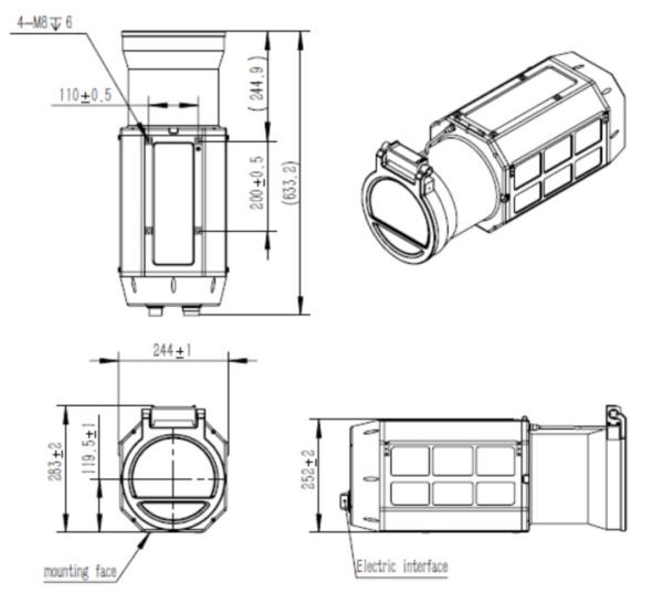 JH640-1100 Long Range Surveillance 110~1100m MWIR Cooled FPA Thermal Camera