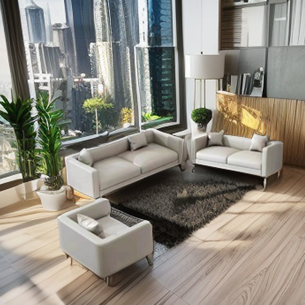 Office Sofa Modern Simple Reception Meeting and Negotiating Area Sofa Coffee Table Combination Business Leather