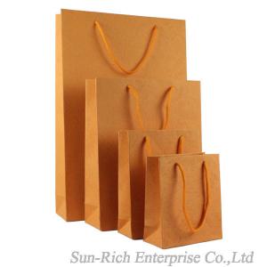 Quality Wholesale Orange color paper bag gift bag Custom Logo available wholesale