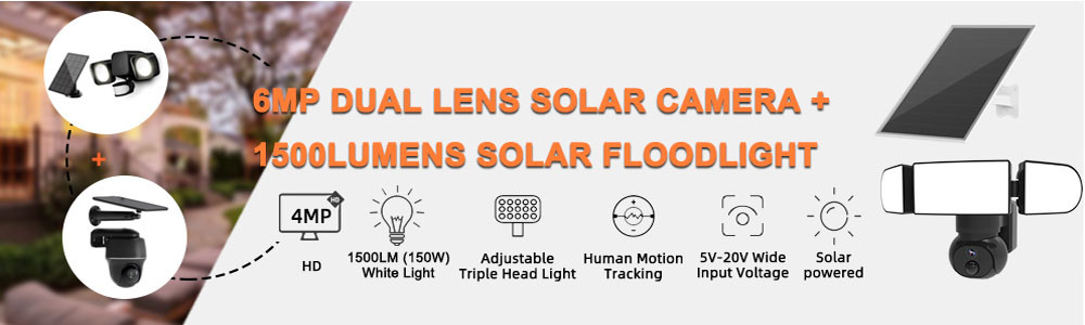 6MP 4G Solar Security Camera 8W Solar Panel 19200mAh Battery Powered