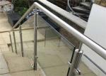 Side Mount Glass Balustrade Stainless Steel Handrails , Steel And Glass Stair