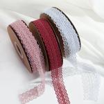 French Appliques Guipure Fabrics Bridal Cotton Embroidery Macaron red color Lace