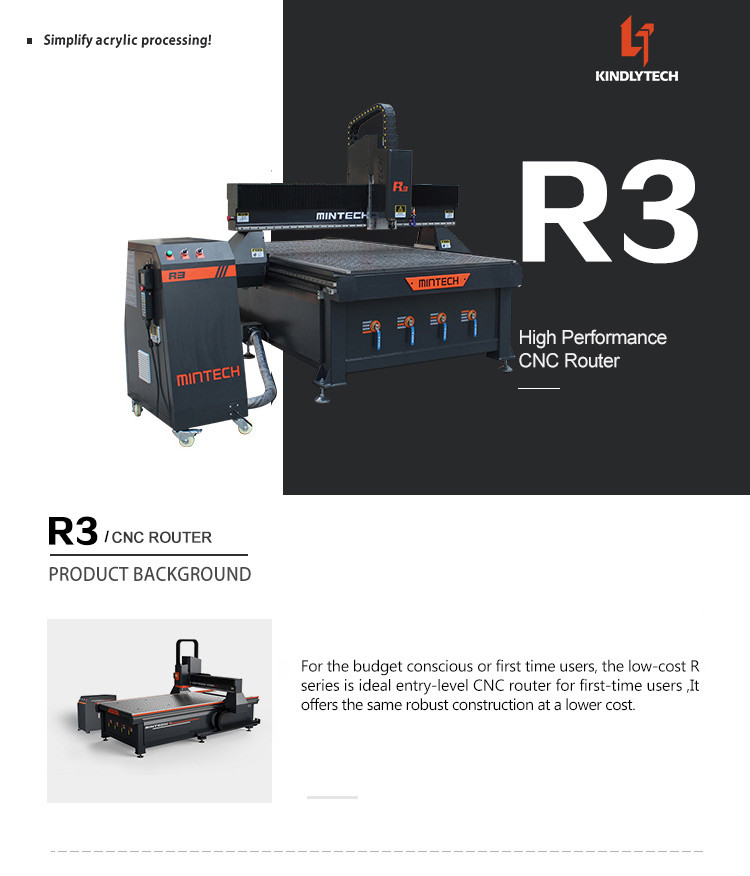 130x250cm 5.5kw CNC Router Wood Cutting Machine For Cabinet Door Making