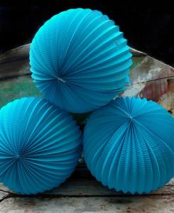 Quality 12 Turquoise Accordion Paper Lantern - (3 Pack) wholesale