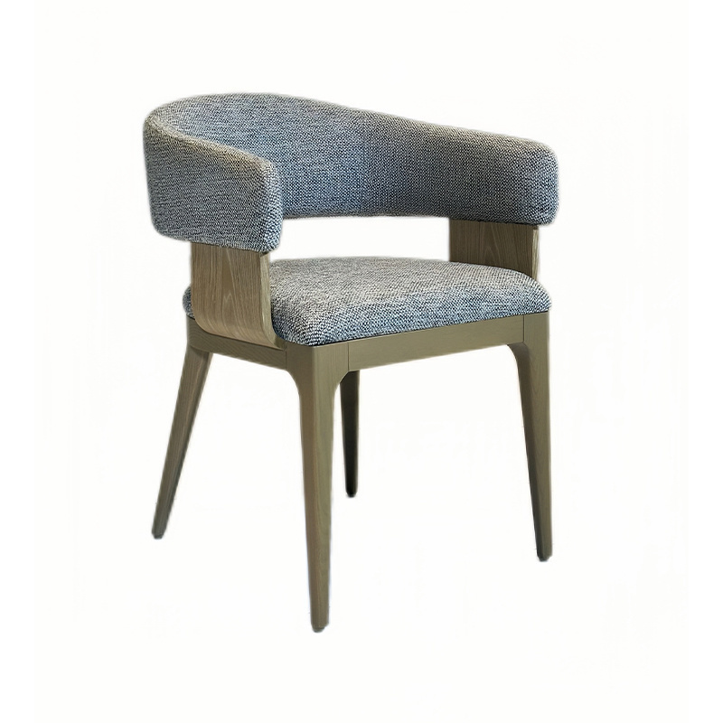 Hotel Furniture Wholesale Simple Durable Solid Wood Fabric Chair Restaurant Dining Room