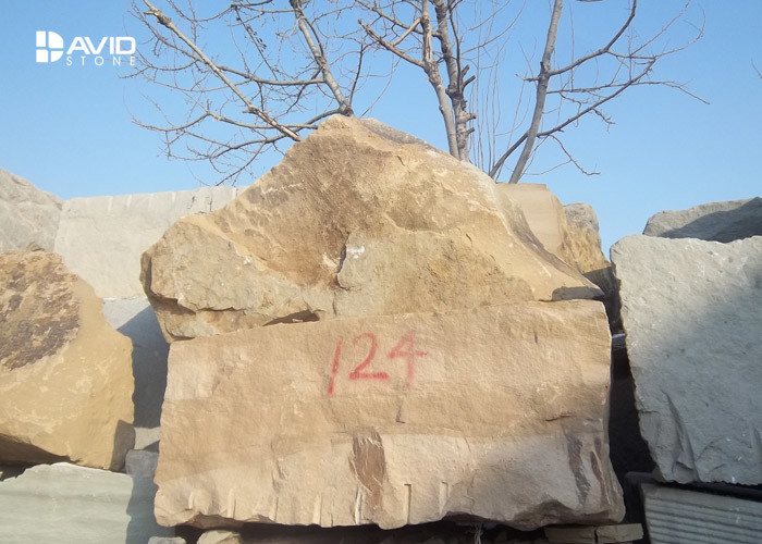 Yellow Sandstone Stone Cladding Tiles Moisture Absorption elegant decor