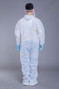 Quality Waterproof Hooded Elastic Cuff SMS disposable protective gowns wholesale