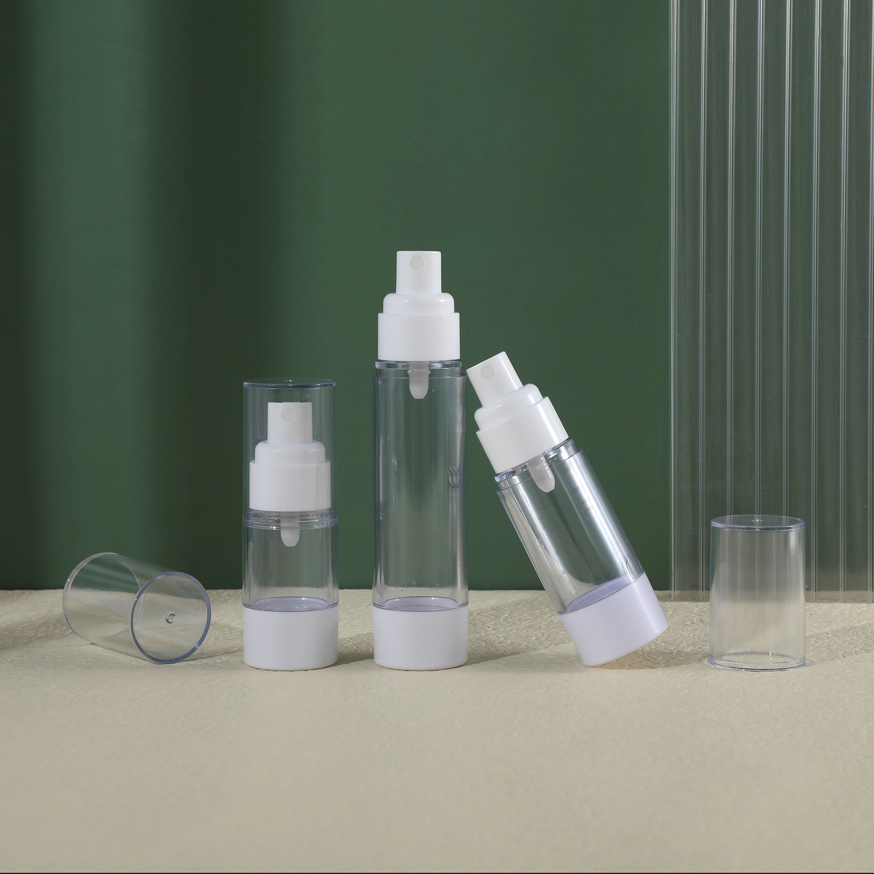 OEM/ODM Acceptable Airless Press Pump Bottle Empty Airless Spray Bottle 15ml 30ml 50ml 80ml 100ml for Skincare and Perfume