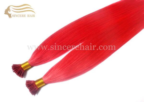 50 CM Pre Bonded I Tip Hair Extensions - 1.0 Gram Straight Red I-Tip Remy Hair