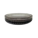 Brown Color Ribbed Glass Bathroom Accessories Three-Piece Set Round Shape