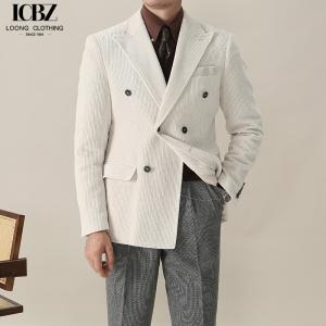 Quality British Business Men's Slim Warm Suit with Double Breasted Closure and Regular Length wholesale