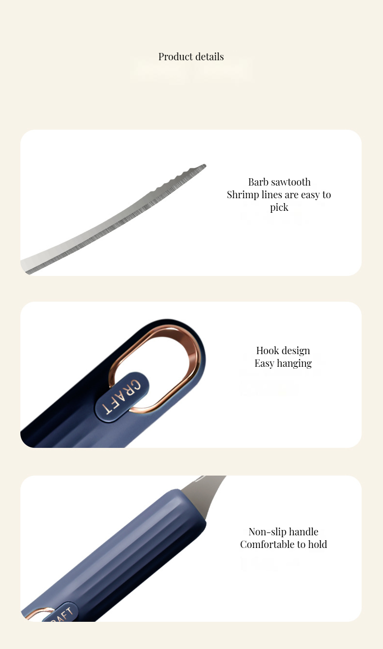 Seafood Tools Ergonomic Metal Shrimp Shell Remover and Fish Scale Scraper for Home Chefs