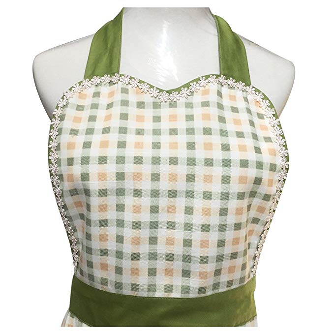 Lovely Retro Country Cute Aprons With Pockets Waitress Embroidered Pastoral Style