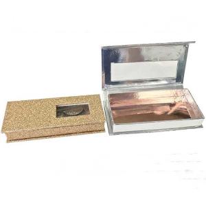 Quality custom sliver hinged eyelash box Luxury clamshell pvc window glitter lash box wholesale