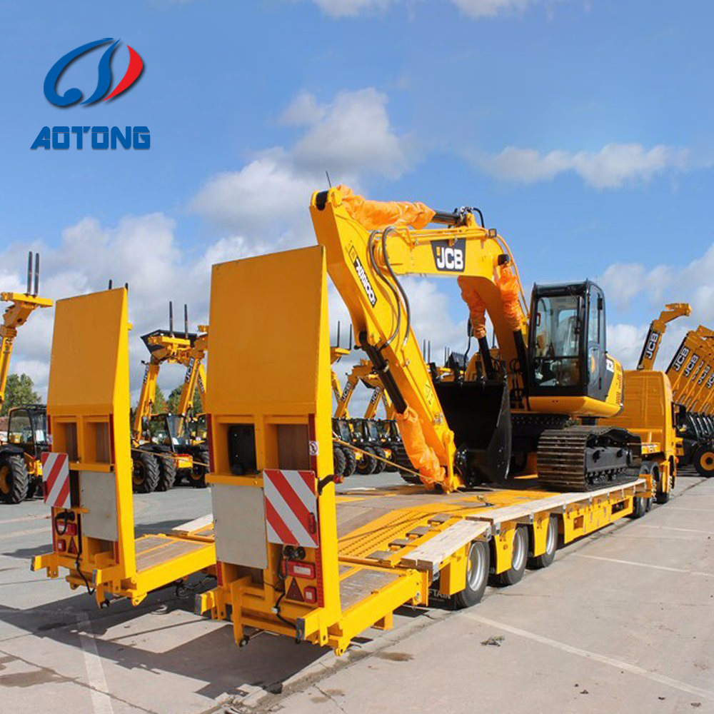 Transport Heavy Equipment Conveniently with Aotong Mechanical Folding Low Bed Trailer